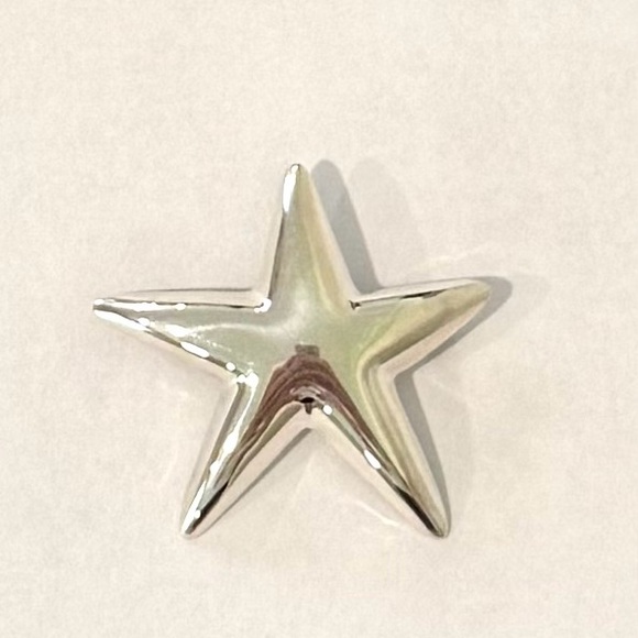 Vintage 925 Sterling Silver Star Starfish Brooch Jewelry Women’s Puffy - Picture 2 of 10